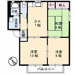 グリーンハイツA棟の物件間取画像